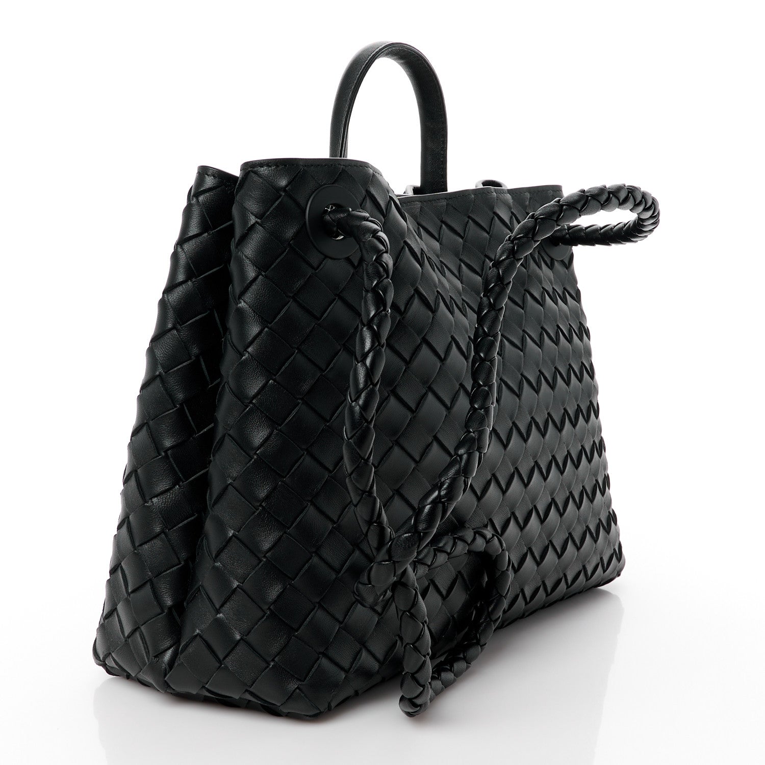 Bottega Veneta Nappa Intrecciato Medium Andiamo Shoulder Bag Black 3 of 12