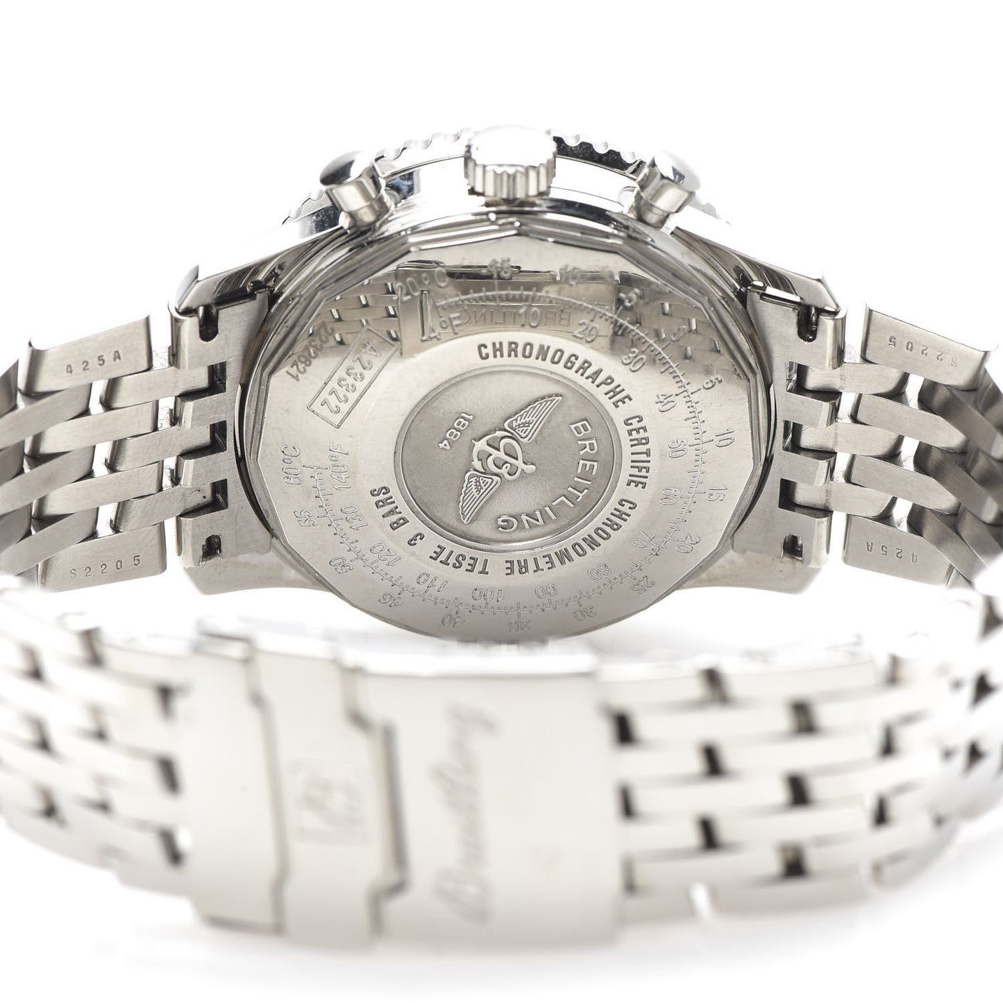 Stainless Steel 42mm Navitimer Chronograph Automatic Watch Black A23322