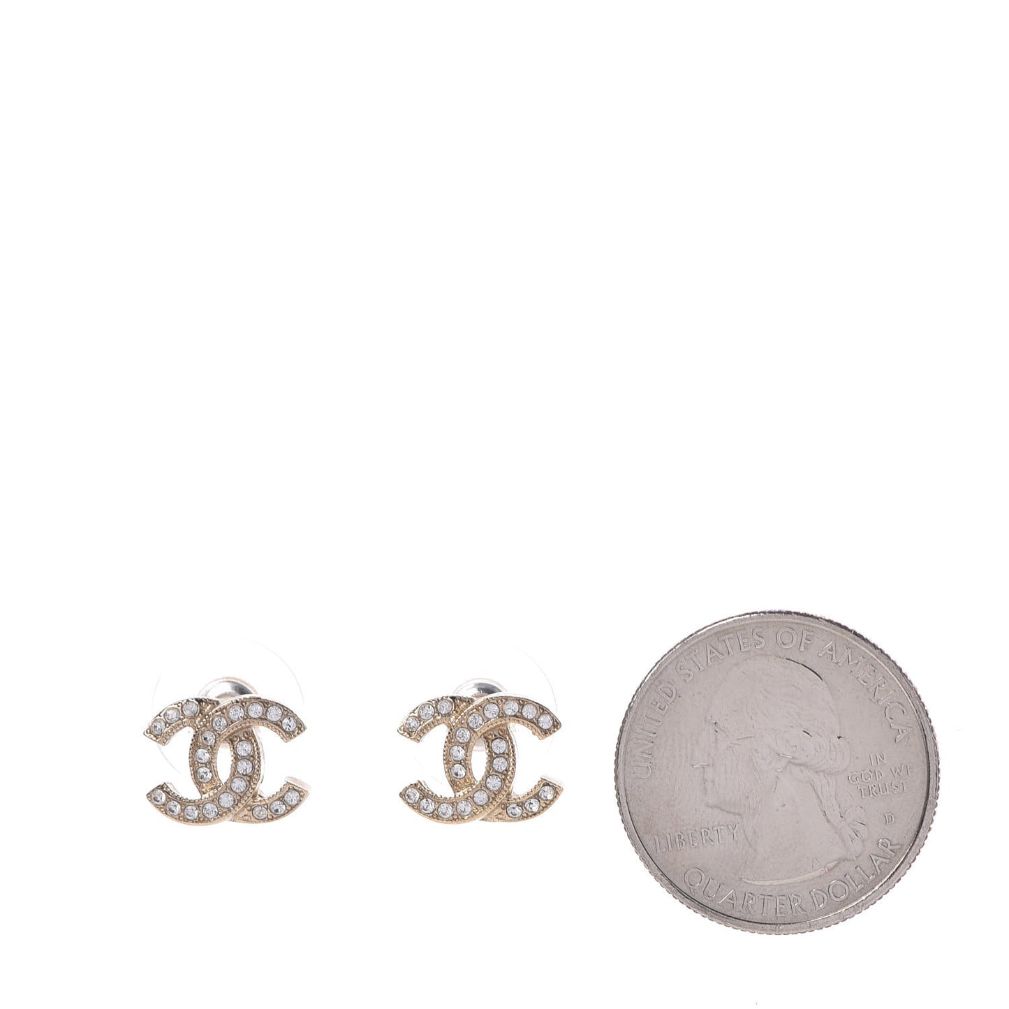 Crystal Mini CC Earrings Gold