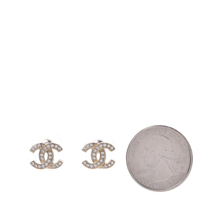 Chanel Crystal Mini CC Earrings Gold 2 of 5