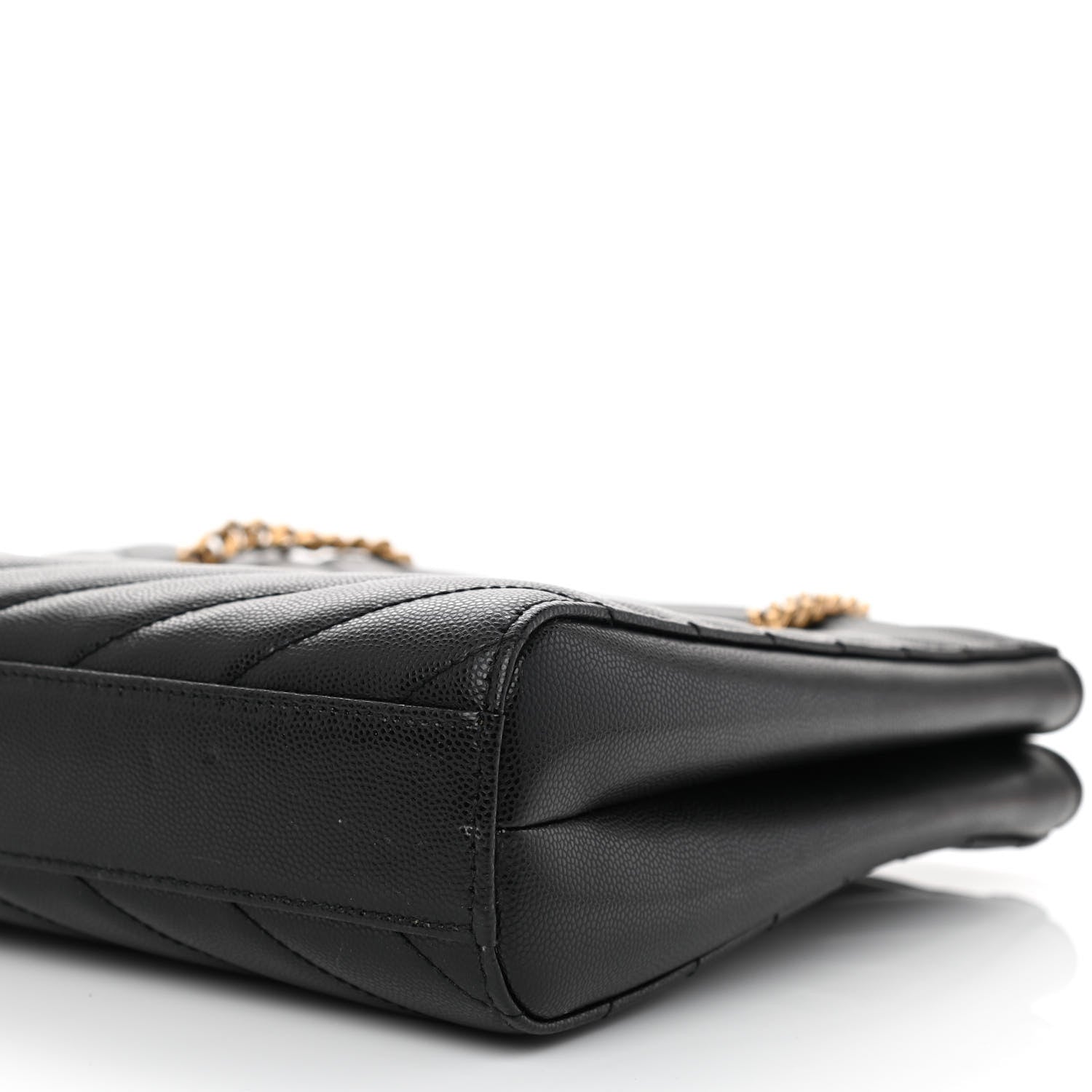 Saint Laurent Grain De Poudre Matelasse Chevron Small Tribeca Shopping Bag Black 9 of 9