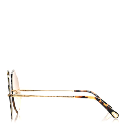 Chloe Flower Round Sunglasses CE156S Brown 3 of 7