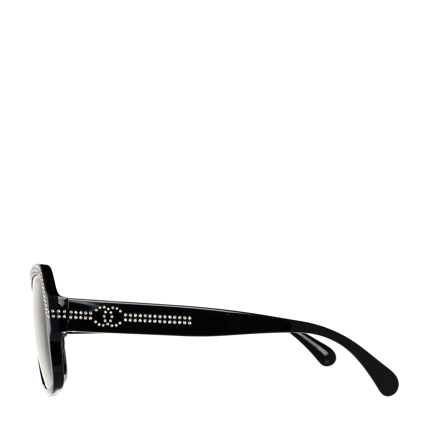 Crystal CC Shield Sunglasses 71432A Black Silver