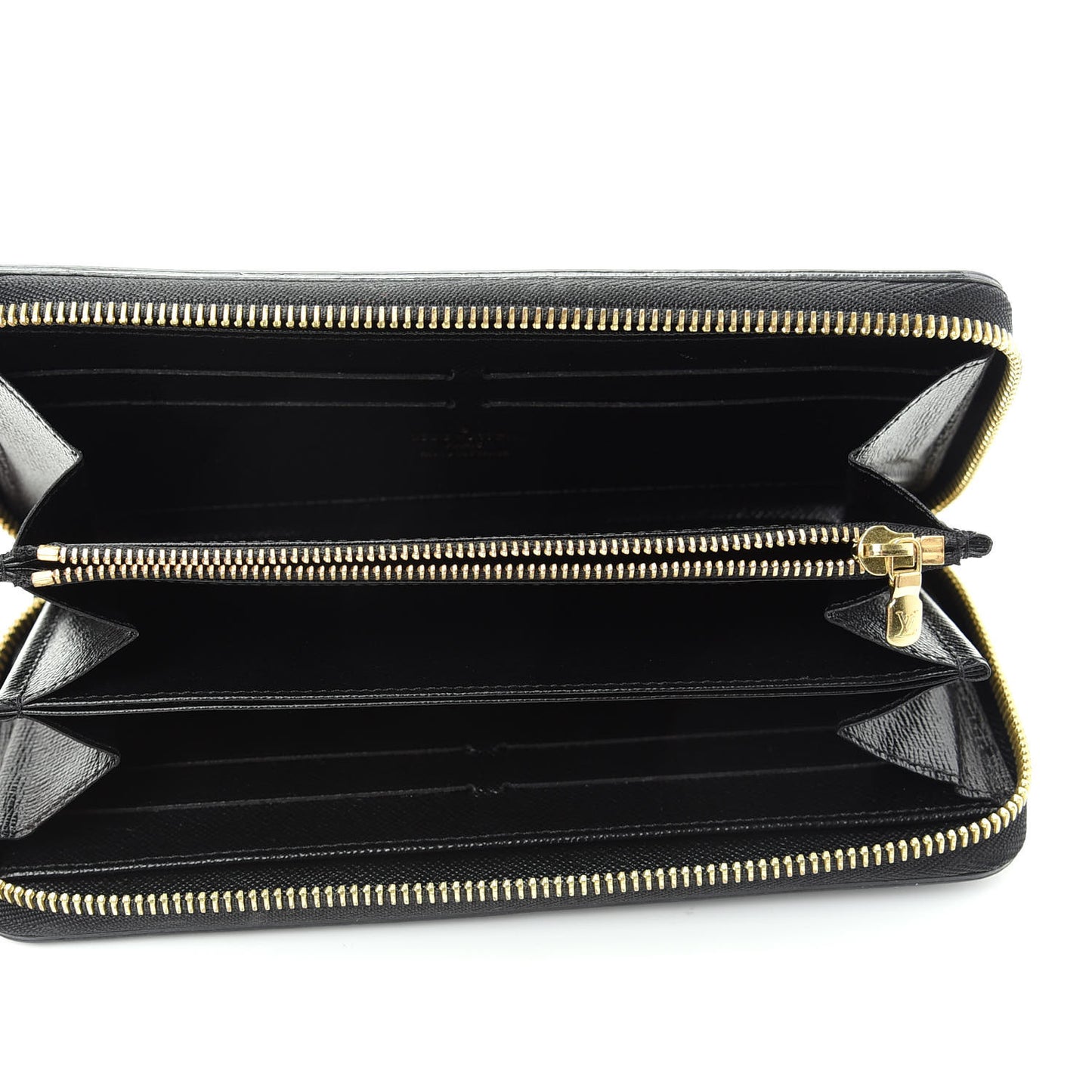 Calfskin Colored Monogram Zippy Wallet Blue Black