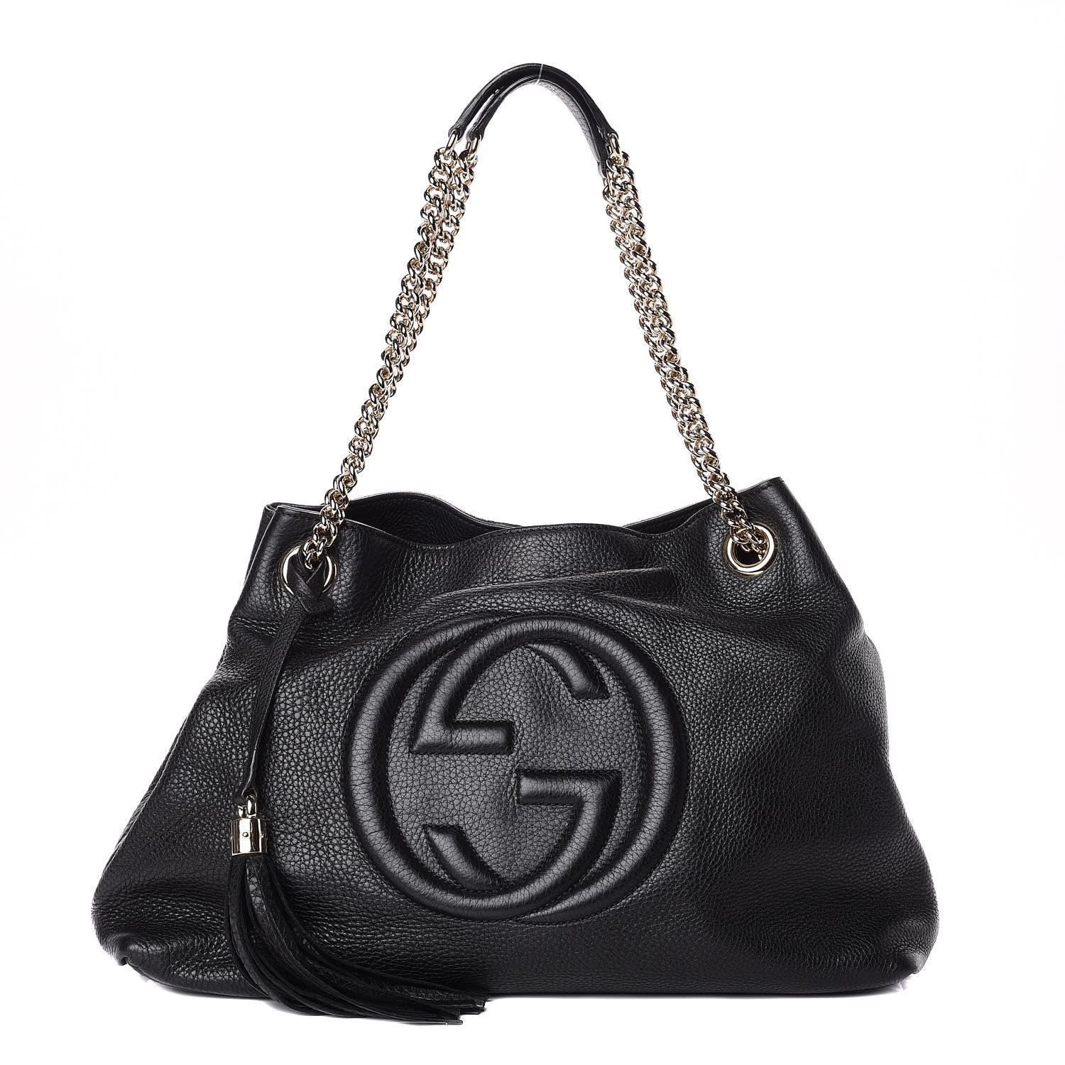 Gucci Pebbled Calfskin Medium Soho Chain Shoulder Bag Black 1 of 11