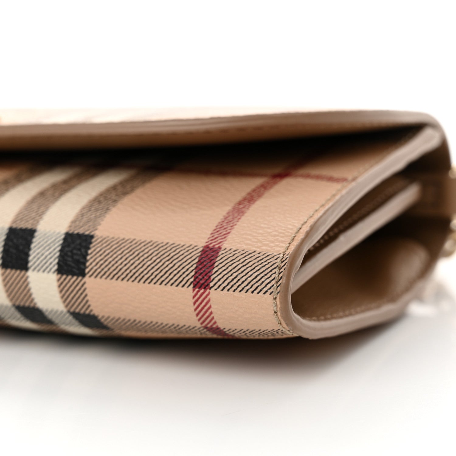 Burberry Haymarket Check Henley Wallet On Chain Mid Camel 10 of 14