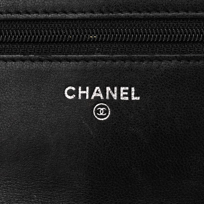 Chanel Lambskin Quilted Wallet On Chain WOC Black 6 of 14