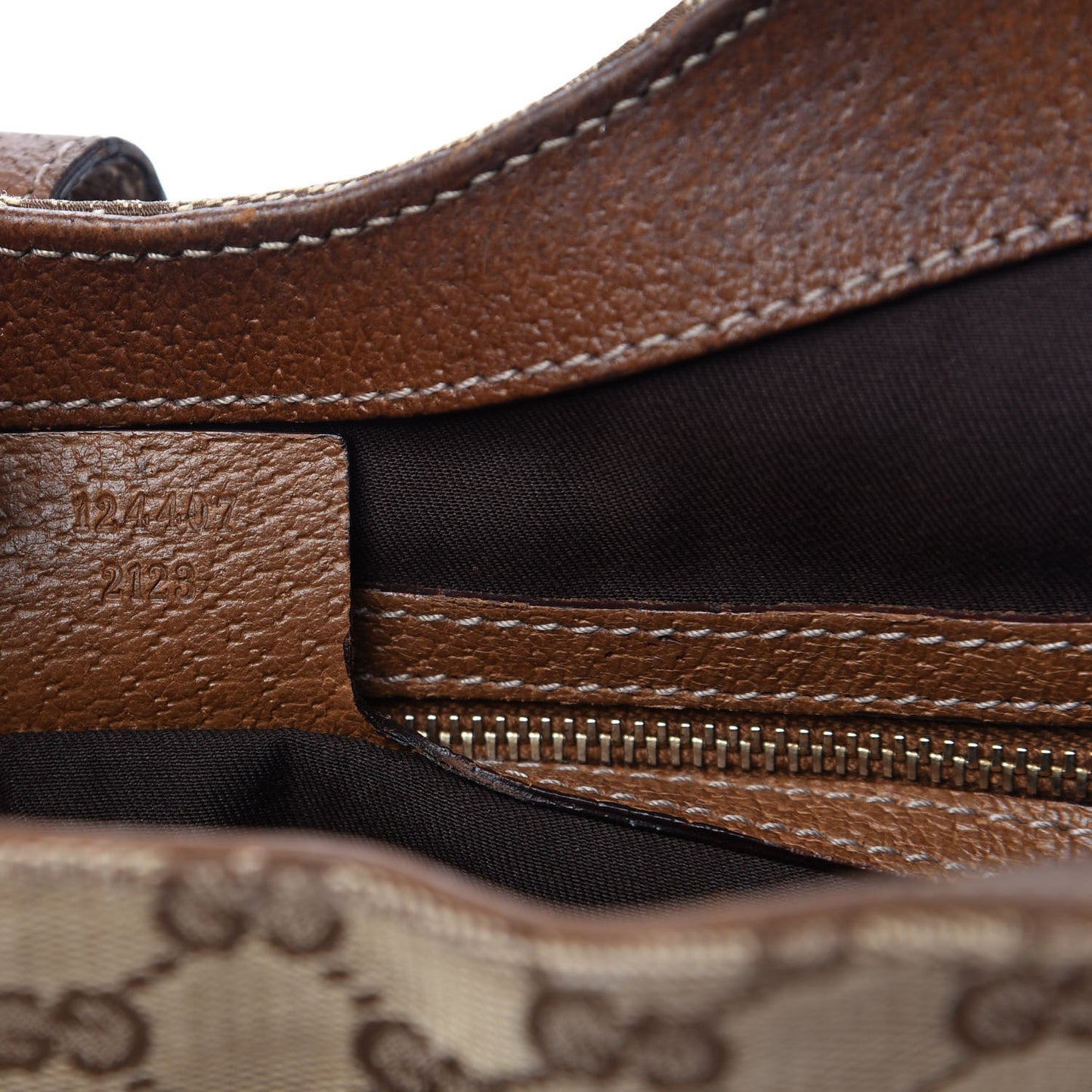 Monogram Calfskin Large Bardot Shoulder Bag Brown