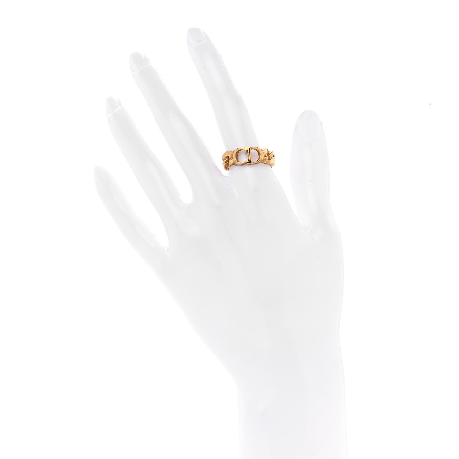 Christian Dior Metal Danseuse Etoile Chain Ring 57 8 Gold 2 of 4