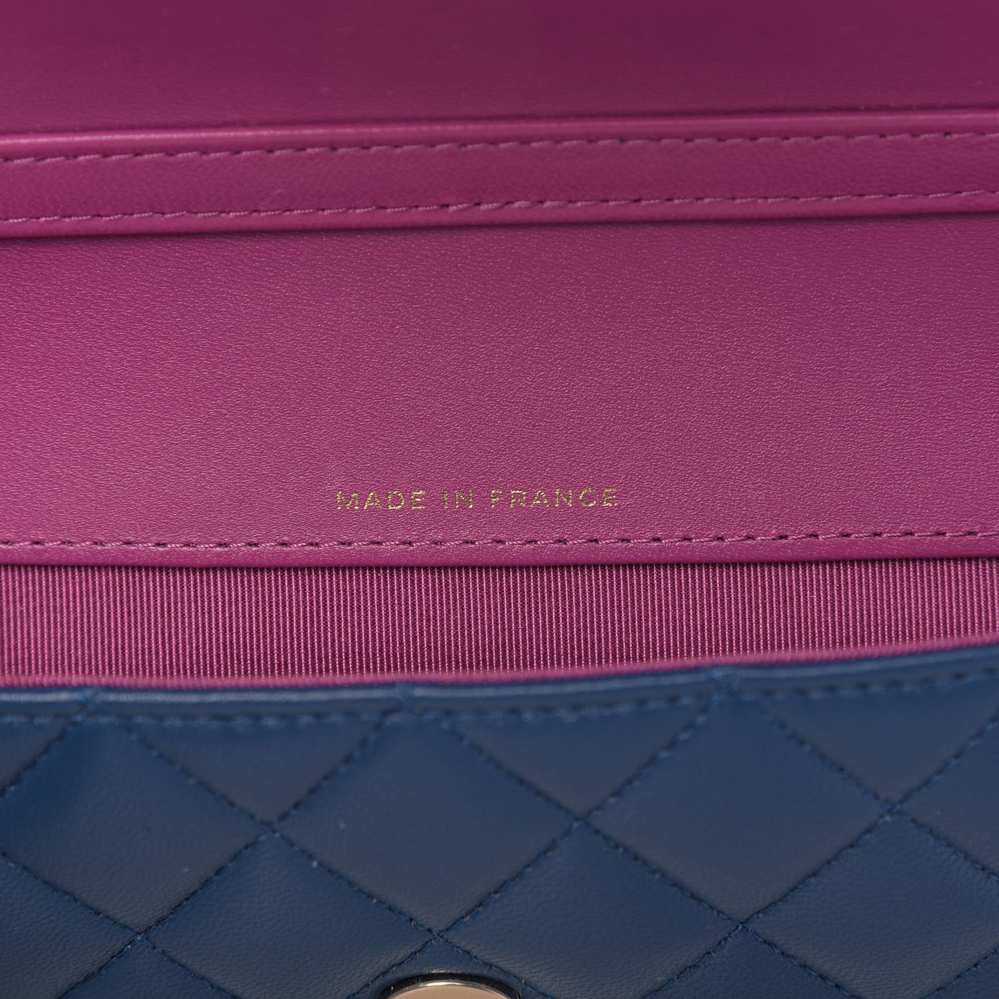 Lambskin Quilted Glasses Case With Chain Blue Purple