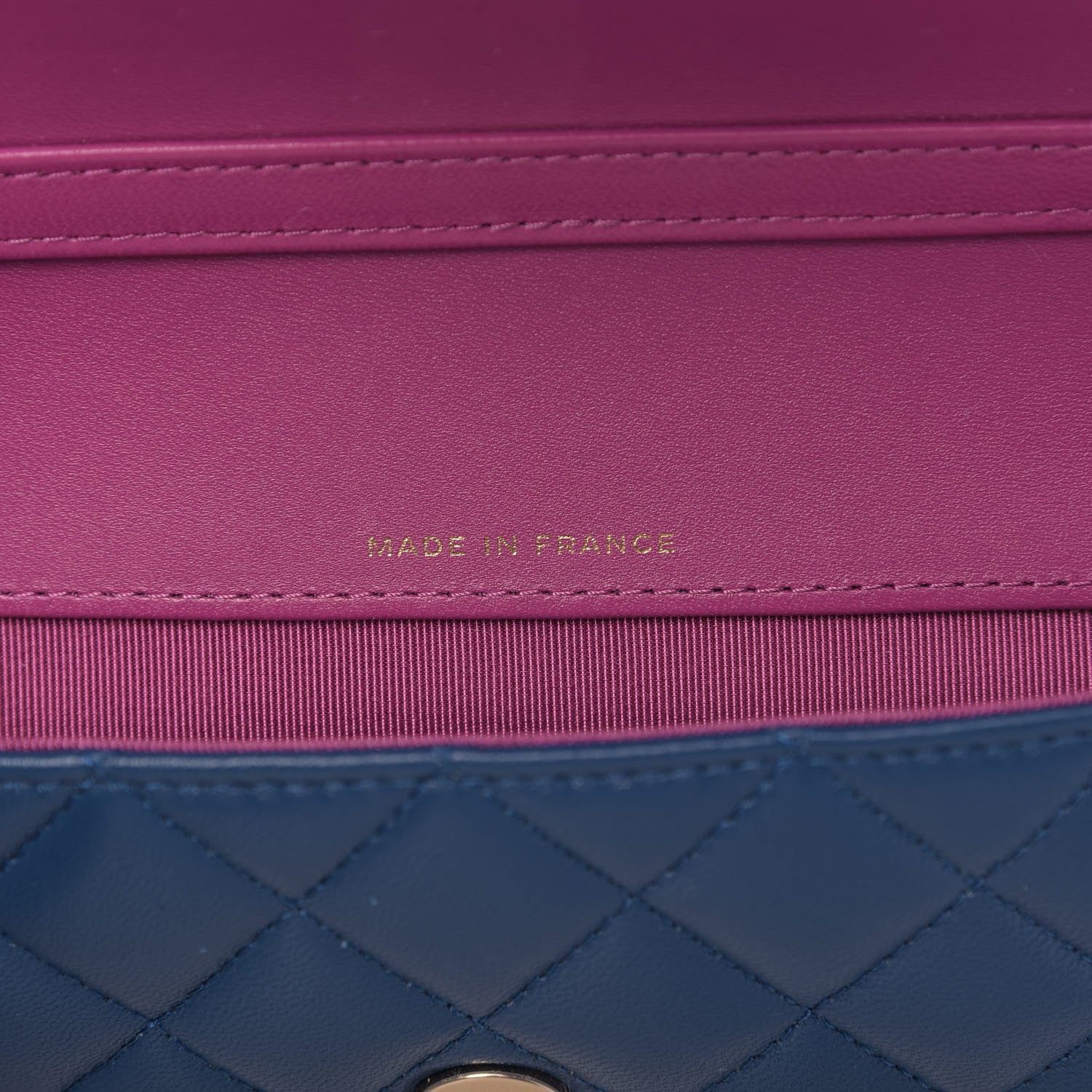 Chanel Lambskin Quilted Glasses Case With Chain Blue Purple 9 of 11