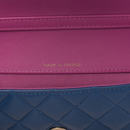 Chanel Lambskin Quilted Glasses Case With Chain Blue Purple 9 of 11