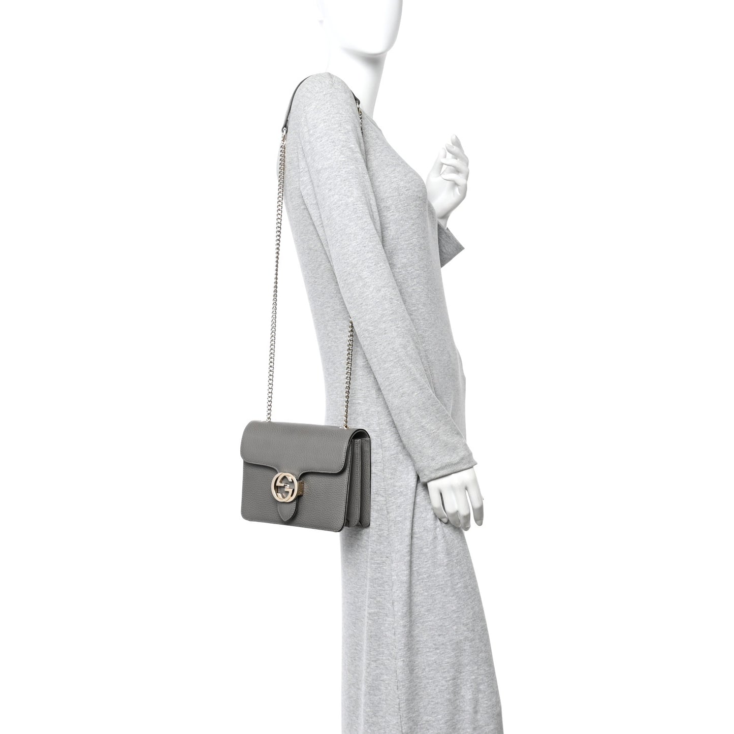Dollar Calfskin Small Interlocking G Shoulder Bag Loess