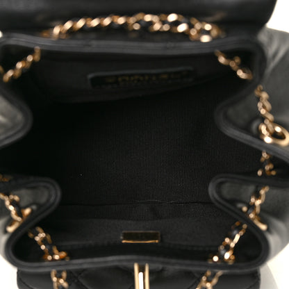 Chanel Lambskin Quilted Small Duma Drawstring Backpack Black 8 of 17