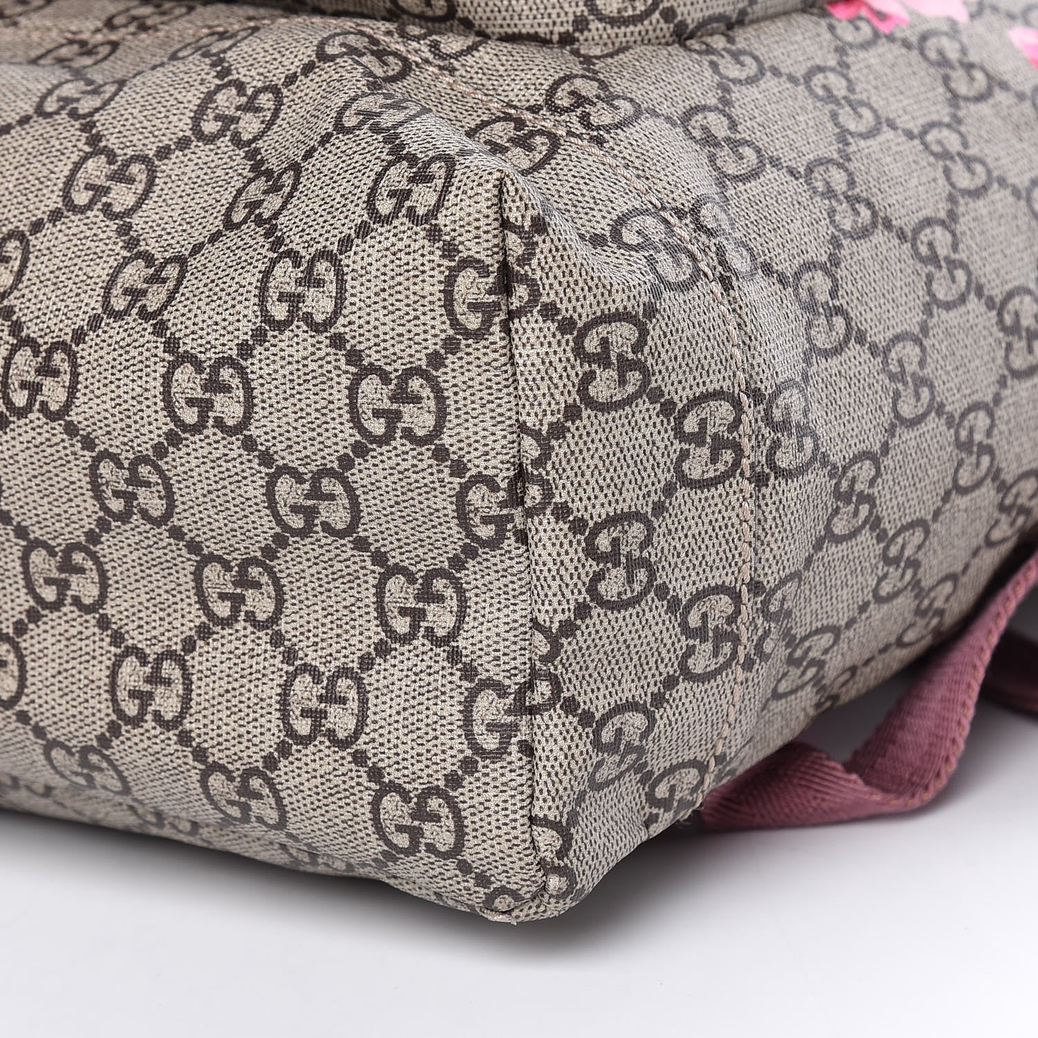 Gucci GG Supreme Monogram Blooms Medium Single Buckle Backpack Beige Multicolor Dry Rose 9 of 9