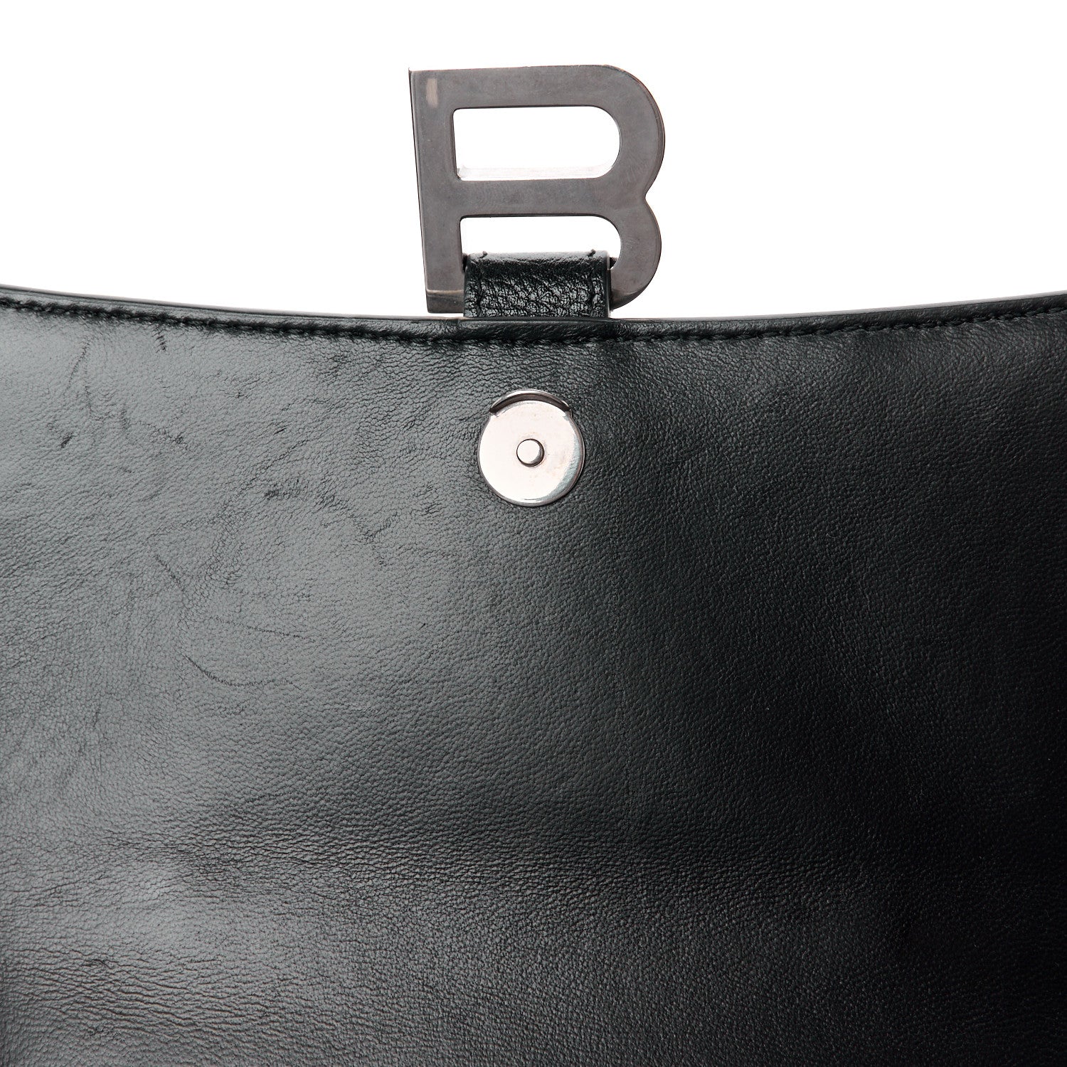 Balenciaga Grained Calfskin Small Hourglass Top Handle Bag Black 10 of 11