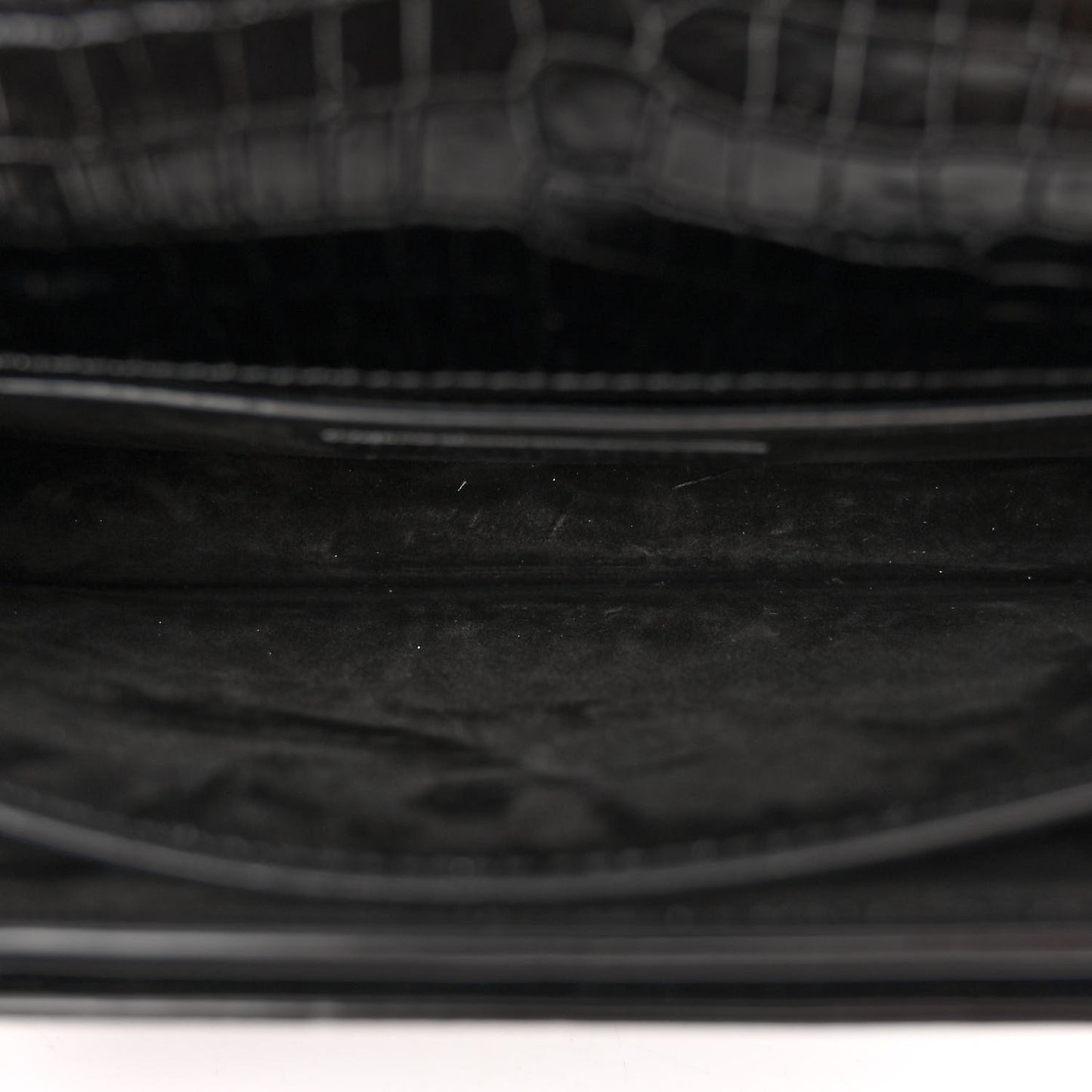 Calfskin Crocodile Embossed Medium Monogram Sunset Black