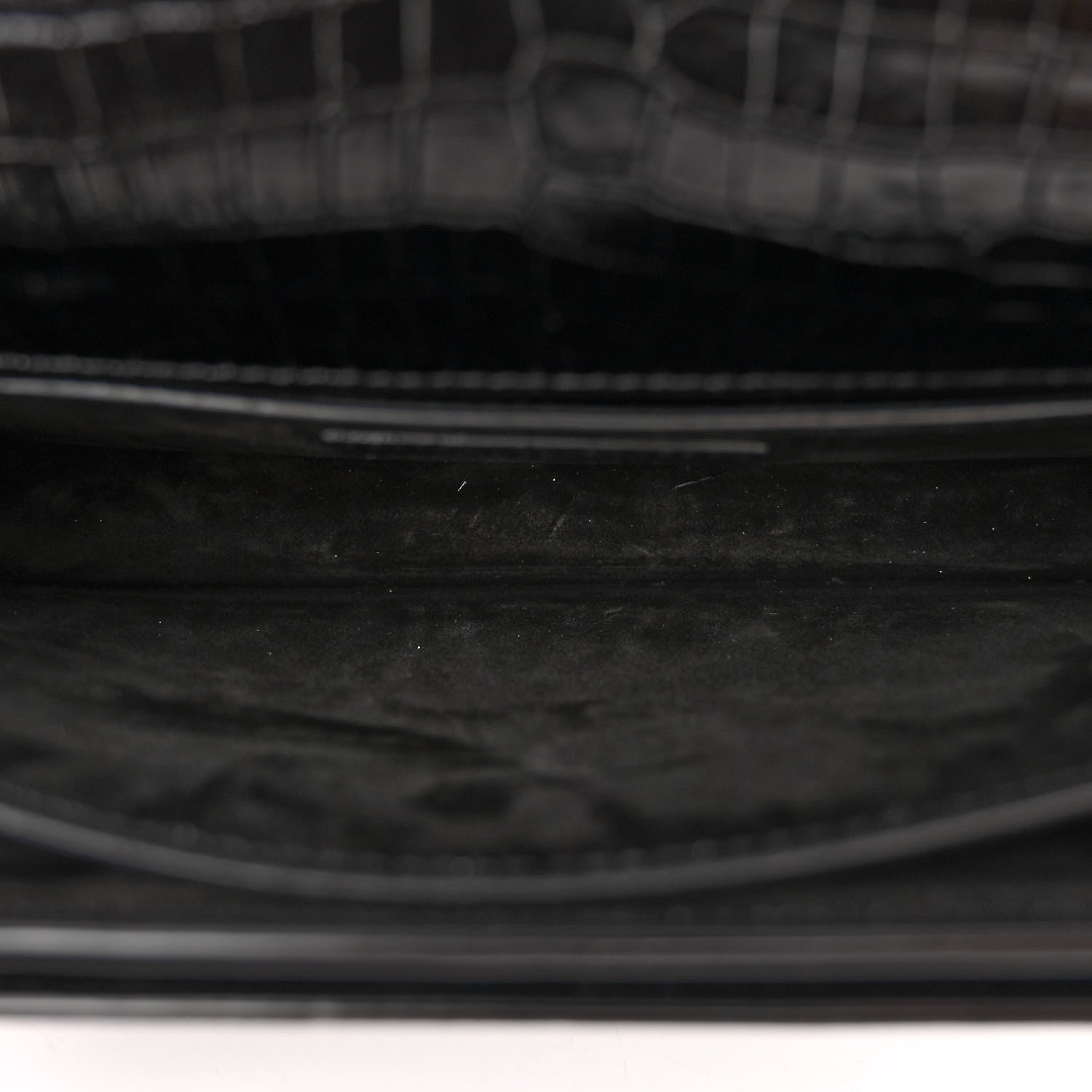 Saint Laurent Calfskin Crocodile Embossed Medium Monogram Sunset Black 5 of 9
