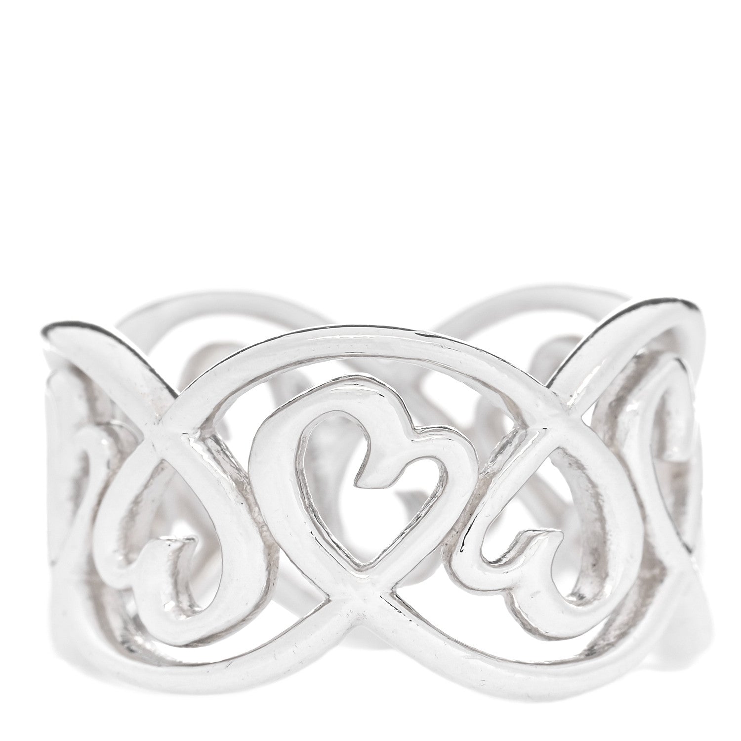 Tiffany Sterling Silver Paloma Picasso Loving Heart Band Ring 49 5 1 of 4