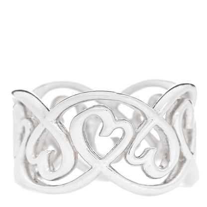 Tiffany Sterling Silver Paloma Picasso Loving Heart Band Ring 49 5 1 of 4