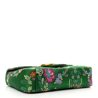Gucci Jacquard Matelasse Floral Medium GG Marmont Shoulder Bag Green 4 of 10