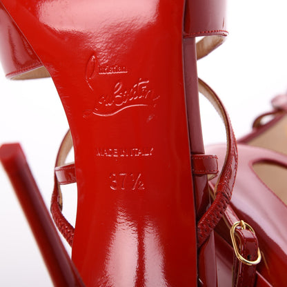 Christian Louboutin Patent Crossfliketa 100 Pumps 37.5 Flamenco 6 of 8