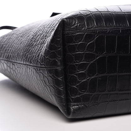 Saint Laurent Croc Calfskin Embossed Bold Shopper Tote Black 11 of 18