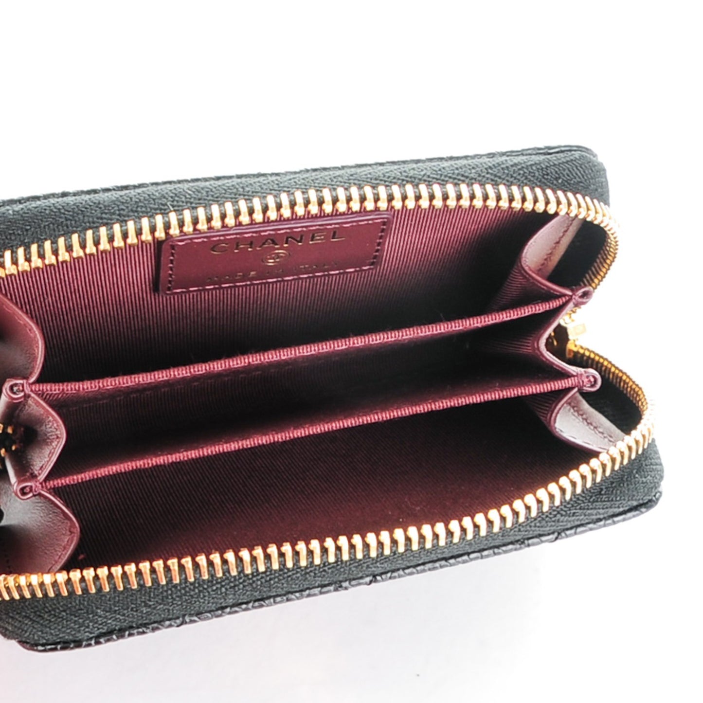 Caviar Quilted Zip Coin Purse Black