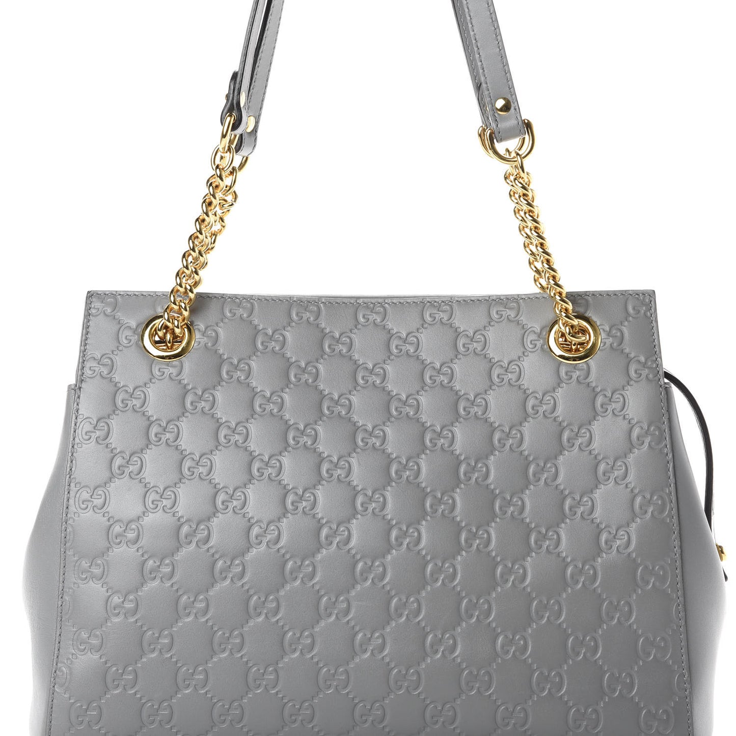 Soft Guccissima Signature Medium Shoulder Tote Bag Deep Grey