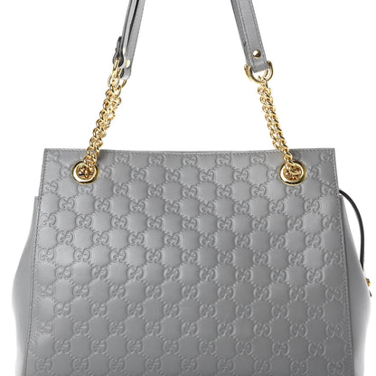 Gucci Soft Guccissima Signature Medium Shoulder Tote Bag Deep Grey 8 of 14