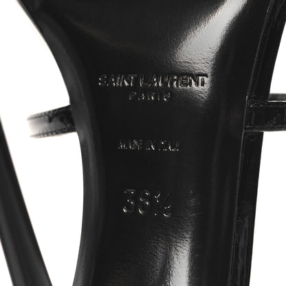 Saint Laurent Patent Cassandra 100 Ankle Strap Sandals 38.5 Black 8 of 9