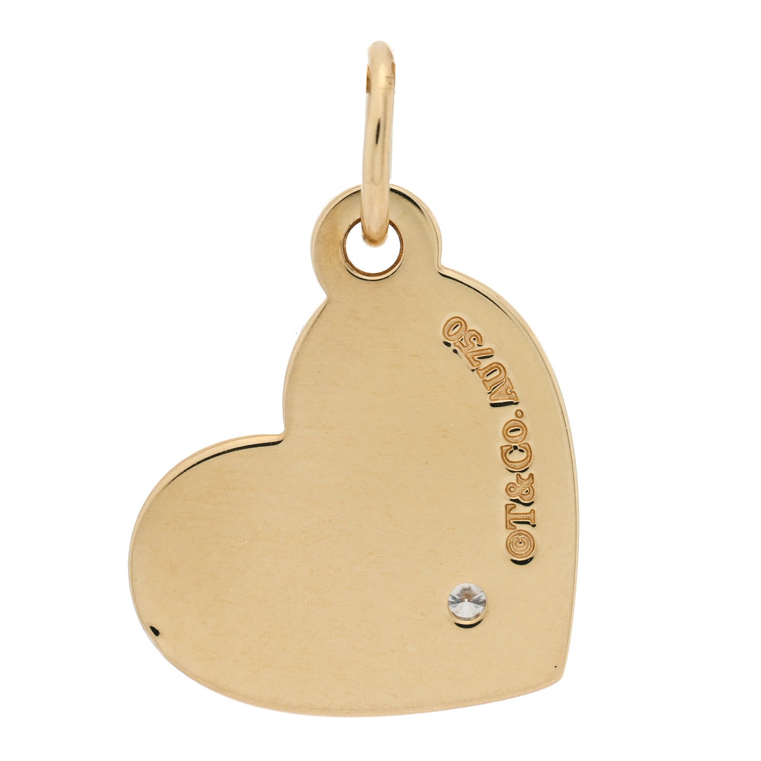 Tiffany 18K Yellow Gold Diamond Mom Heart Charm 3 of 3