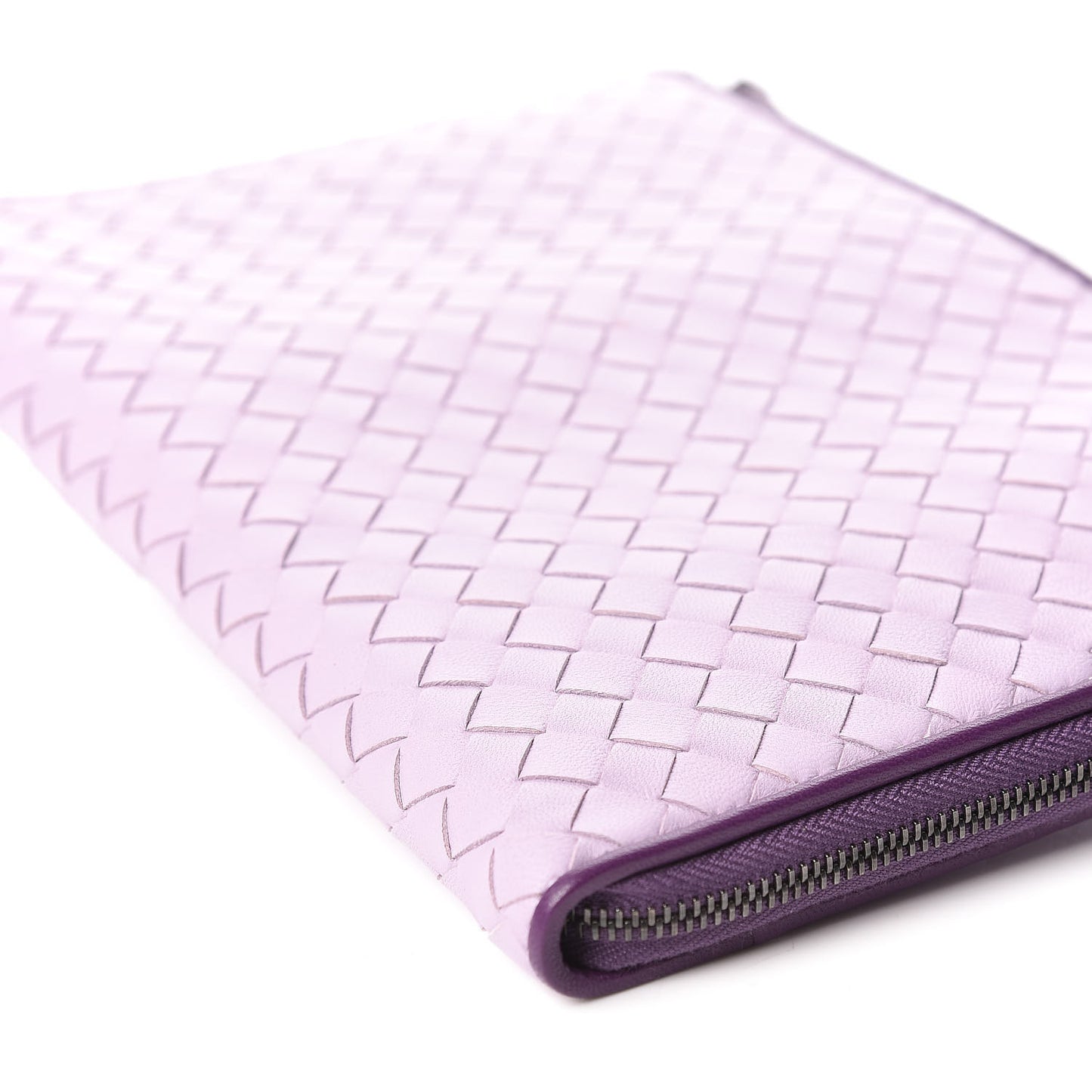 Nappa Intrecciato Flat Zip Pouch Parme Monalisa