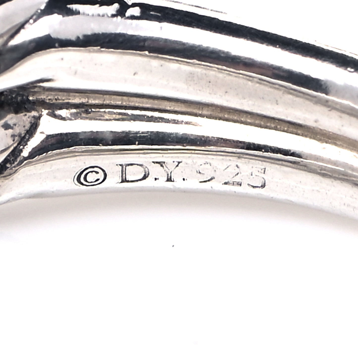 Sterling Silver Pave Diamond Single Loop Labyrinth Ring 54 7