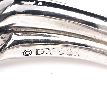 David Yurman Sterling Silver Pave Diamond Single Loop Labyrinth Ring 54 7 4 of 5