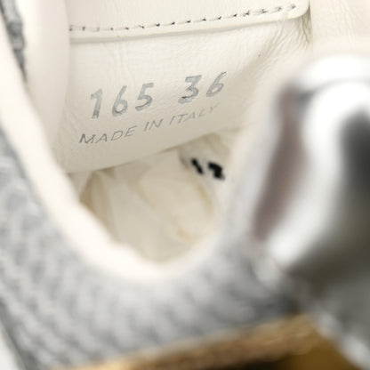 Miu Miu X NEW BALANCE Metallic Calfskin Mesh 530 SL Sneakers 36 Argento Platino 9 of 10