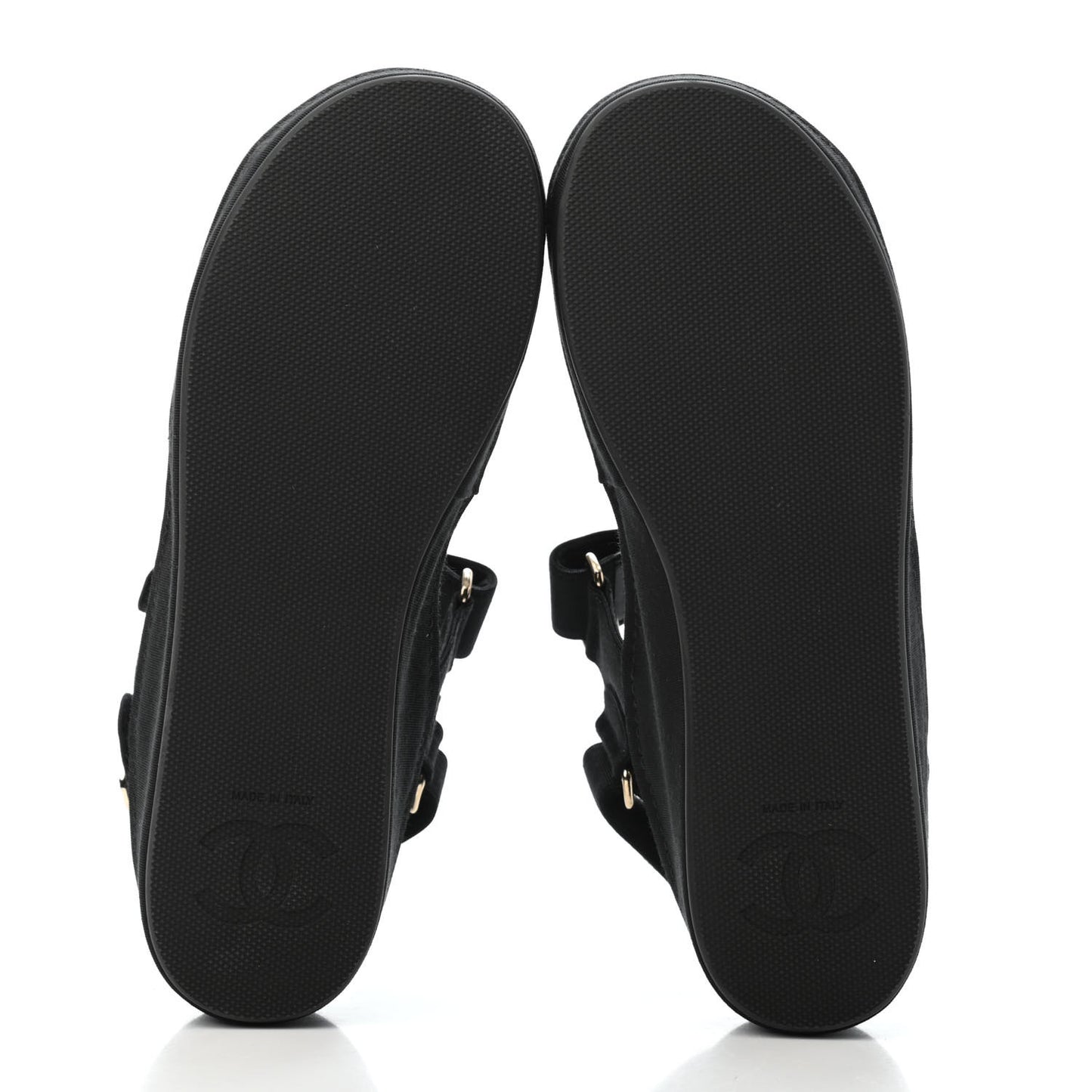 Grosgrain Crystal Logo Platform Sandals 36 Black