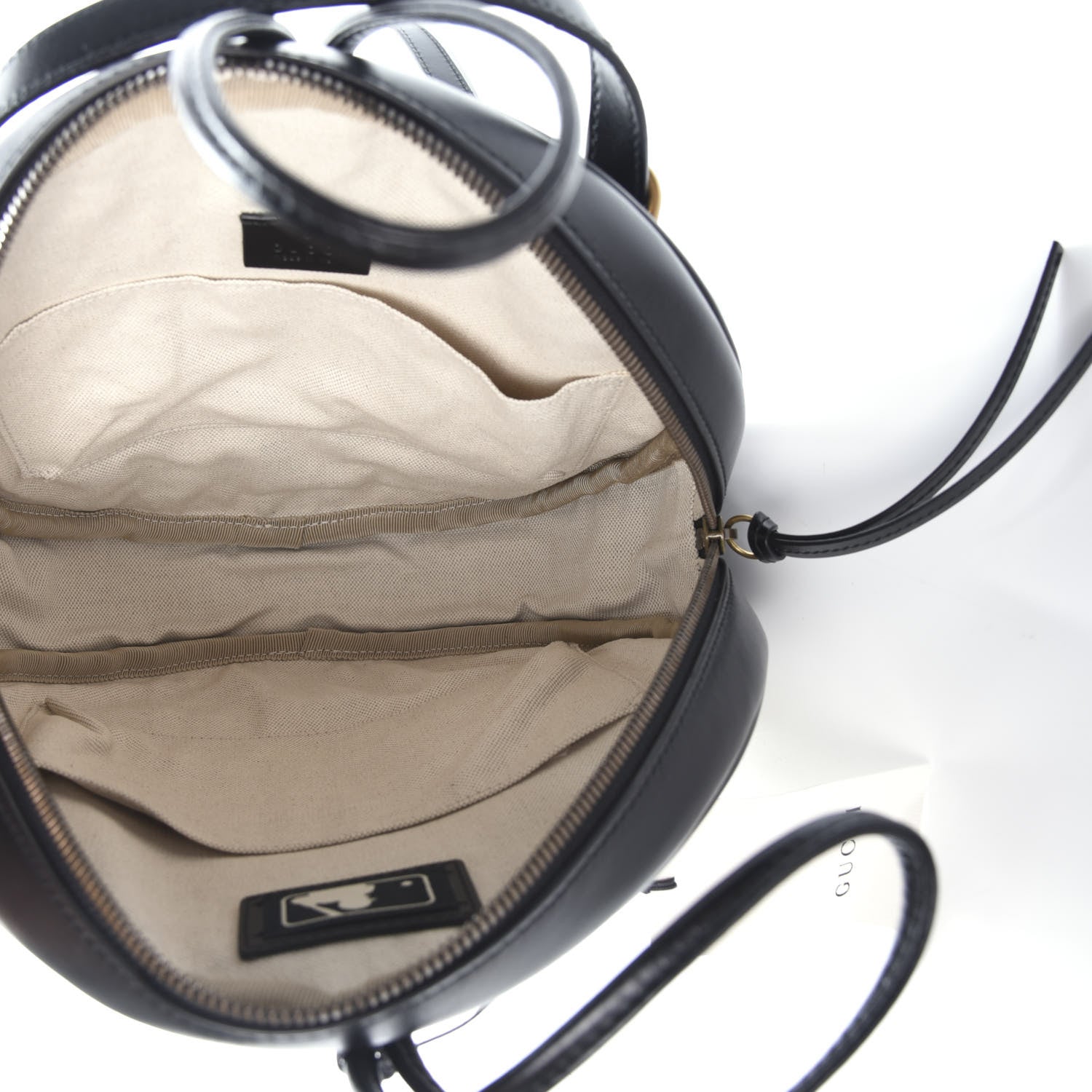 Gucci Calfskin LA Round Backpack Black Gold 4 of 8