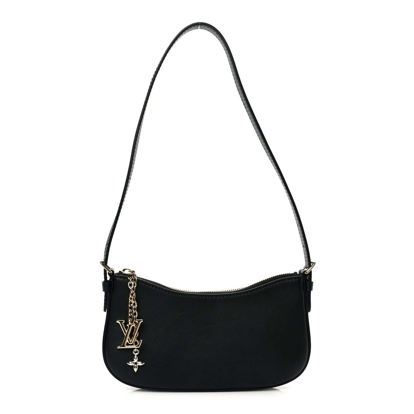 Calfskin LV Bloom Pochette  Black