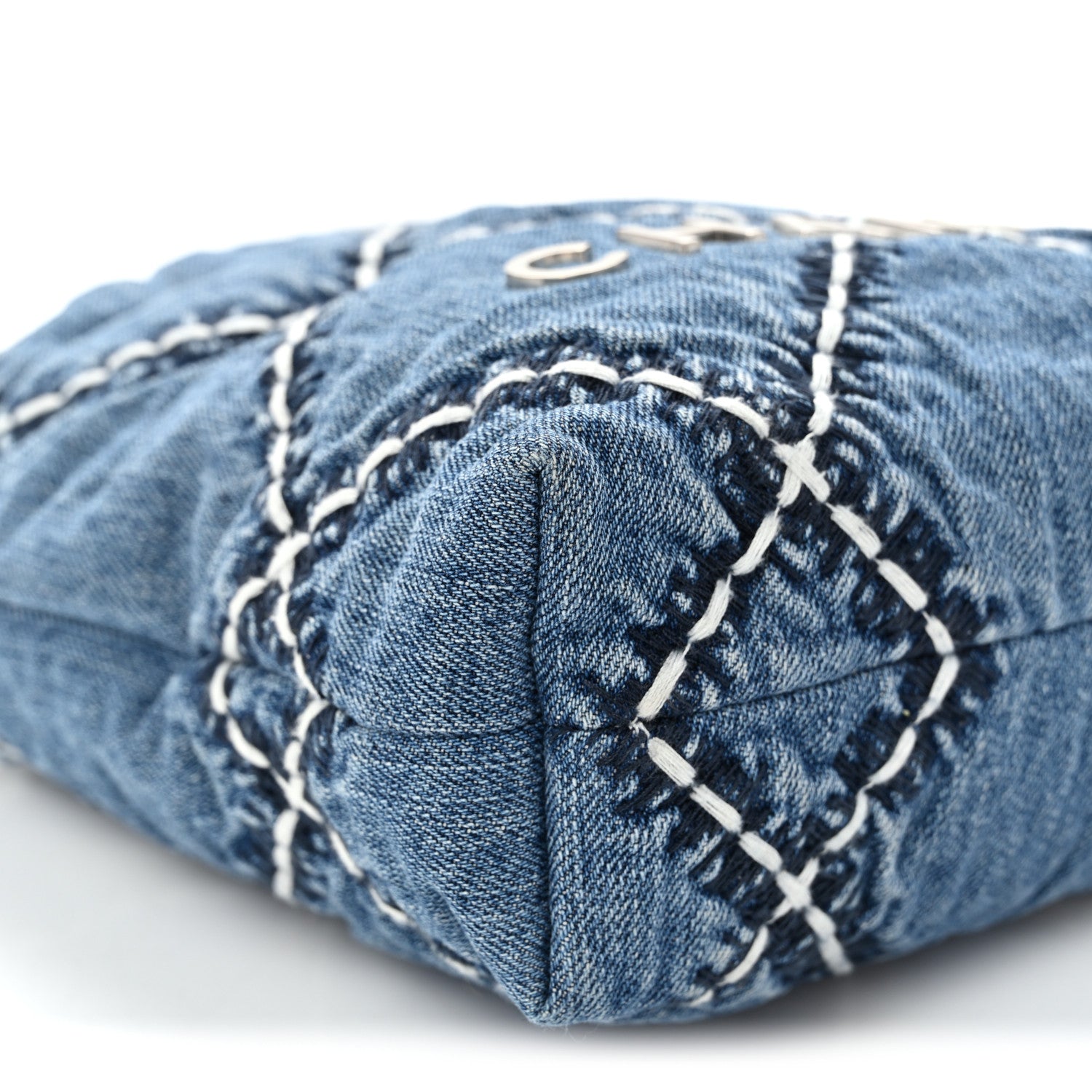 Chanel Denim Stitched Quilted Mini Chanel 22 Blue 9 of 10