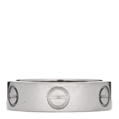 Cartier 18K White Gold 5.5mm LOVE Ring 53 6.5 3 of 4
