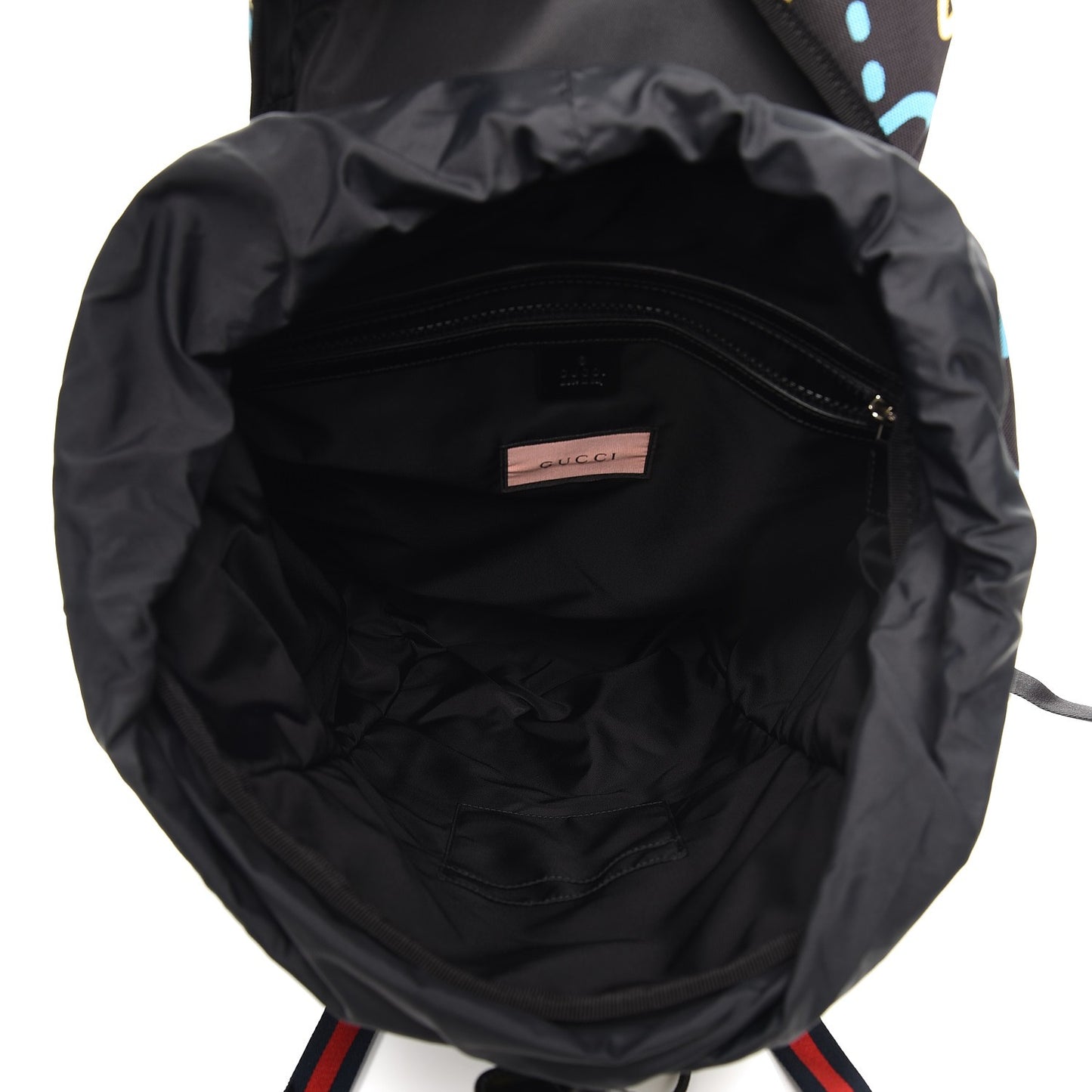 Techno Canvas GucciGhost Double Buckle Backpack Black New Acquamarine