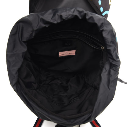 Gucci Techno Canvas GucciGhost Double Buckle Backpack Black New Acquamarine 5 of 8