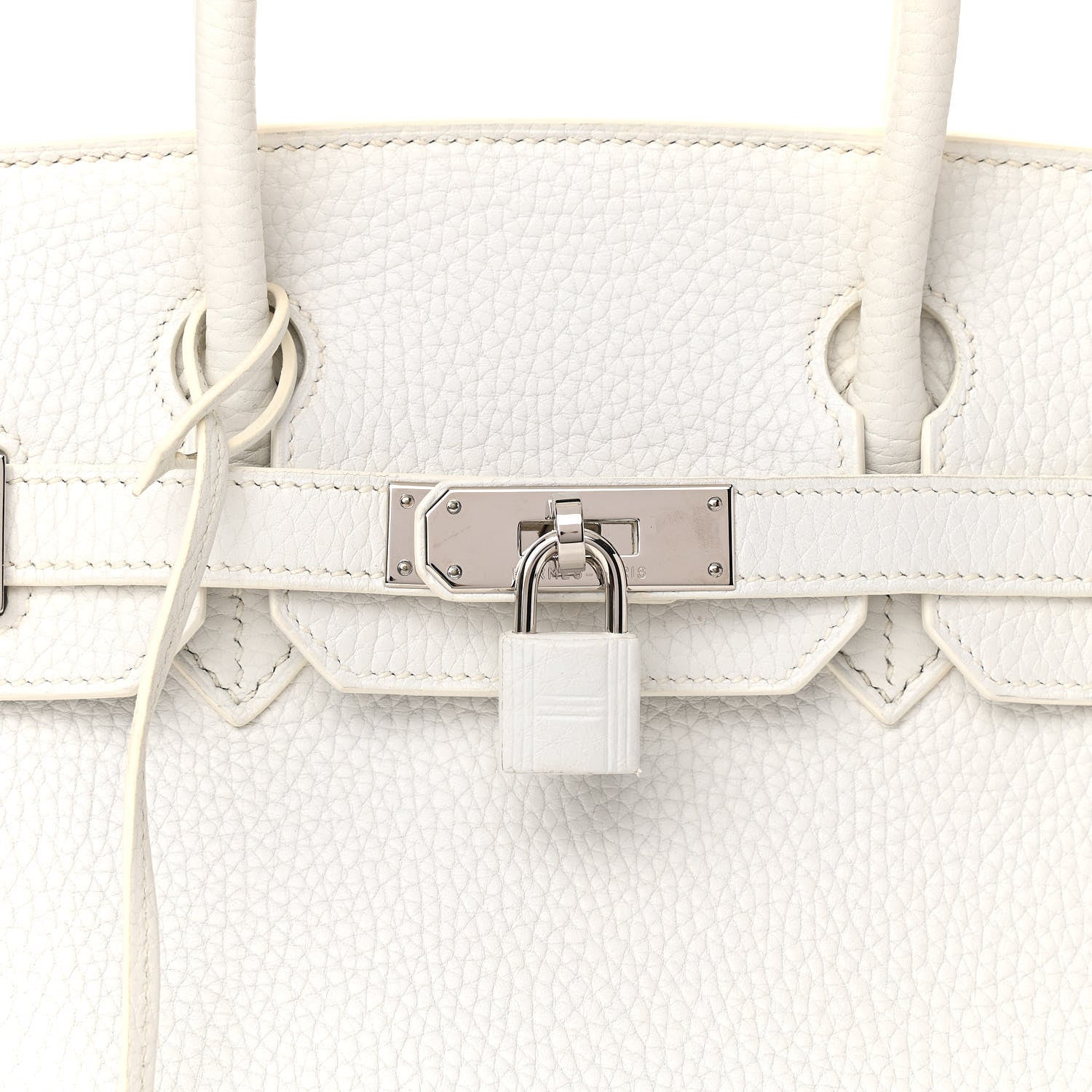 Hermes Taurillon Clemence Birkin 30 White 7 of 11