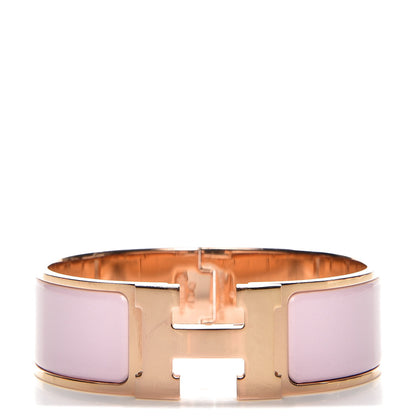 Hermes Enamel Wide Clic Clac H Bracelet GM Rose Dragee 1 of 6