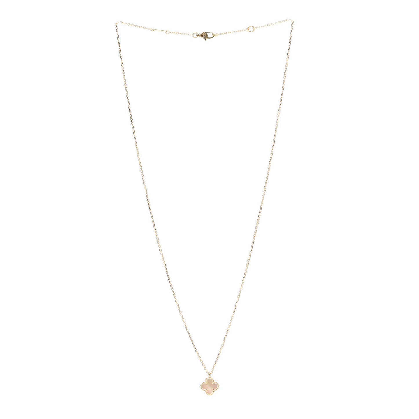 18K Yellow Gold Mother of Pearl Sweet Alhambra Pendant Necklace