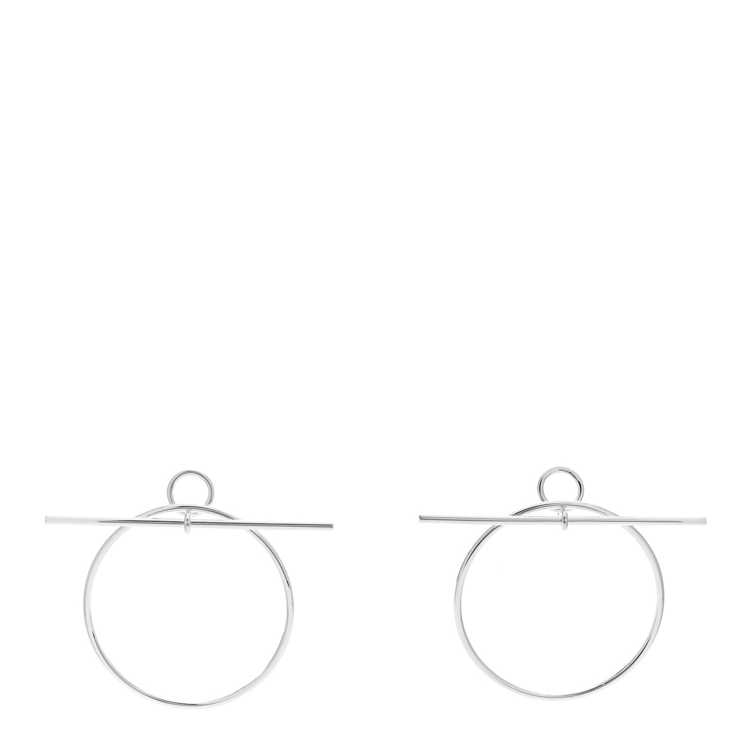 Hermes Sterling Silver MM Loop Earrings 1 of 6