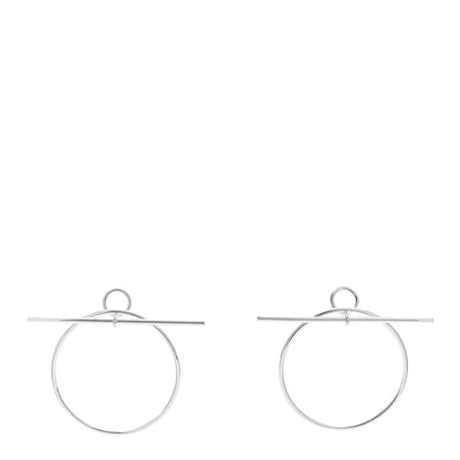 Hermes Sterling Silver MM Loop Earrings 1 of 6