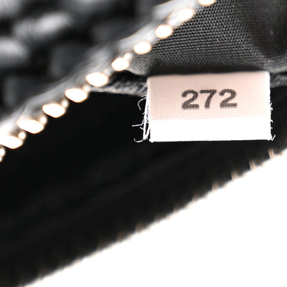 Prada Yarn Raffia Effect Crochet Triangle Shoulder Bag Black 8 of 12