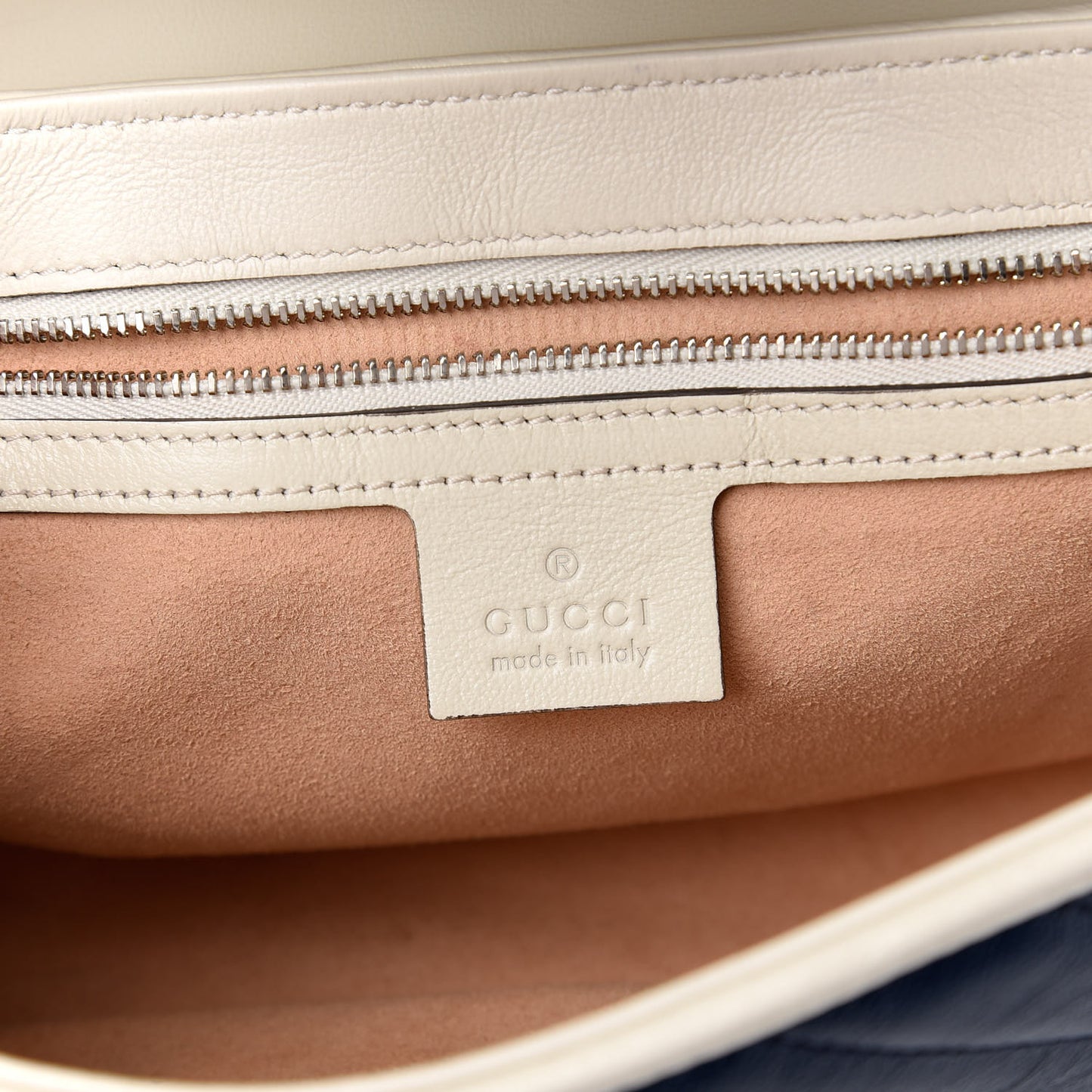 Azalea Calfskin Matelasse Small Torchon GG Marmont Shoulder Bag Blue Agata Mystic White